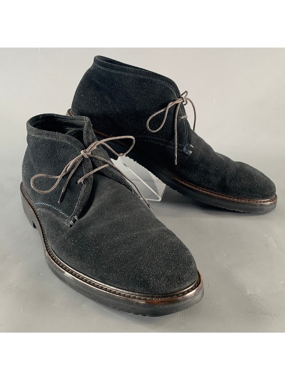 ERMENEGILDO ZEGNA Size 9.5 Navy Suede Chukka Boots